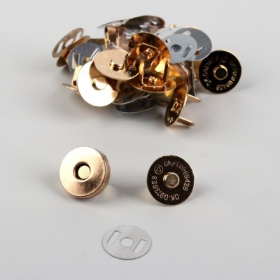 Кнопка магнитная, цвет золото, диам. 18 мм, толщ. (общая) 3,5 мм
